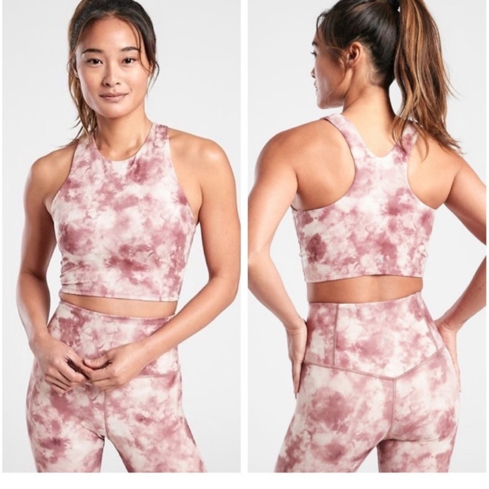 Athleta Conscious Crop Bra in Just Dance Ballerina Gown Padded Sports Bra Size S
